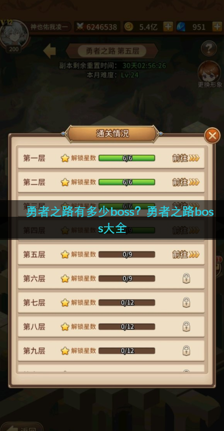 勇者之路有多少boss？勇者之路boss大全