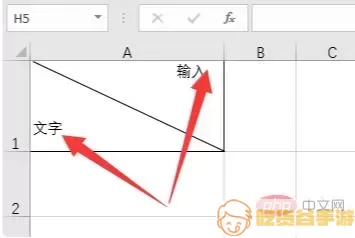 斜分的Excel单元格示例